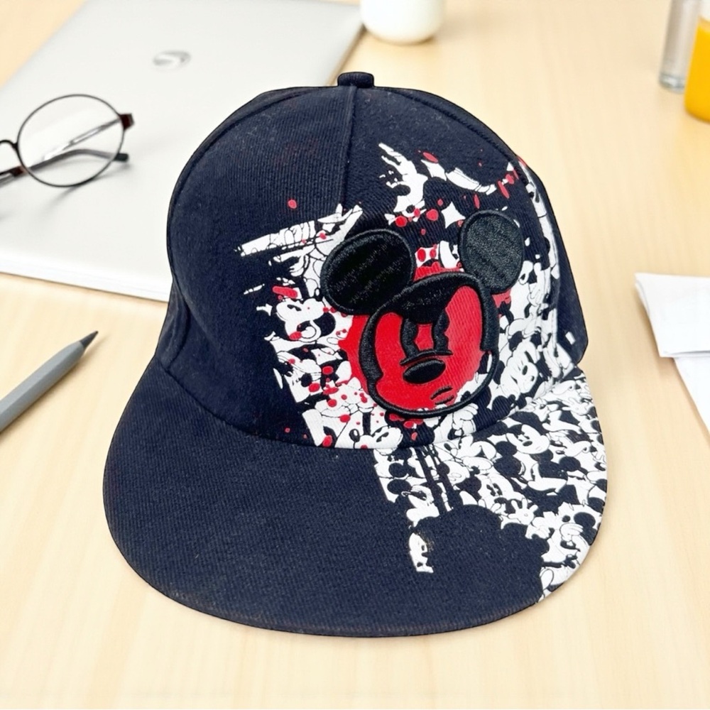 Official Disney Parks Angry Mickey Youth Fitted Ball Cap Black Red White - Picture 6 of 6